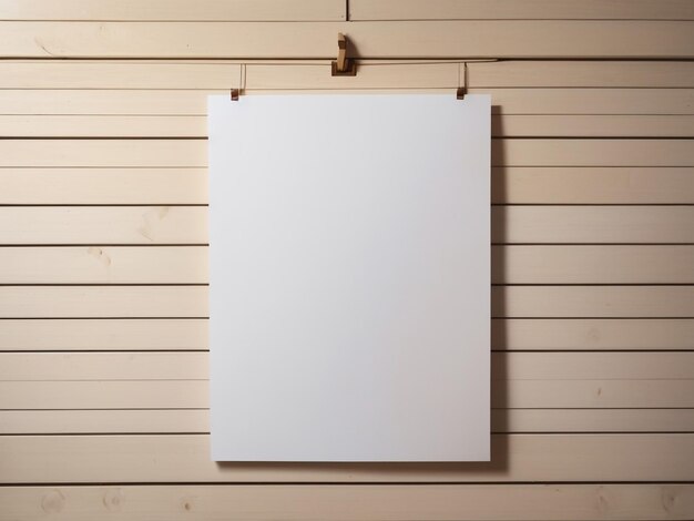 Zdjęcie minimalistyczny plakat z białej księgi wiszący na ścianie