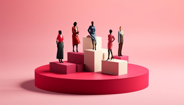 minimalistyczny projekt 3D przedstawiający prostą stylizowaną reprezentację podium