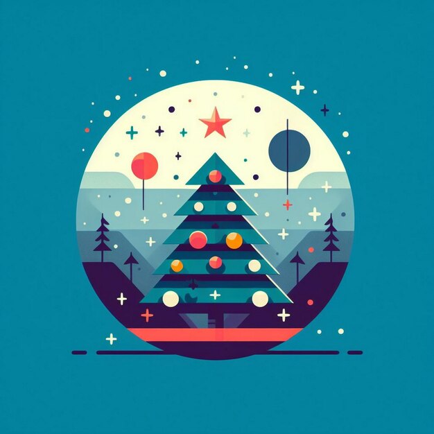 Zdjęcie minimalistyczny projekt choinki świątecznej minimalistyczne tło świąteczne minimalistyczna kartka świąteczna