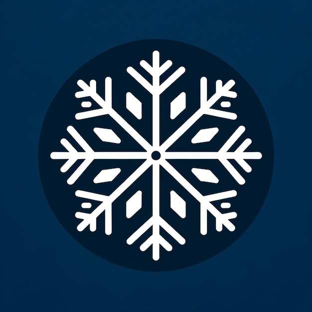 Zdjęcie minimalistyczny projekt graficzny z prostym białym tematem zimowego płatka śniegu