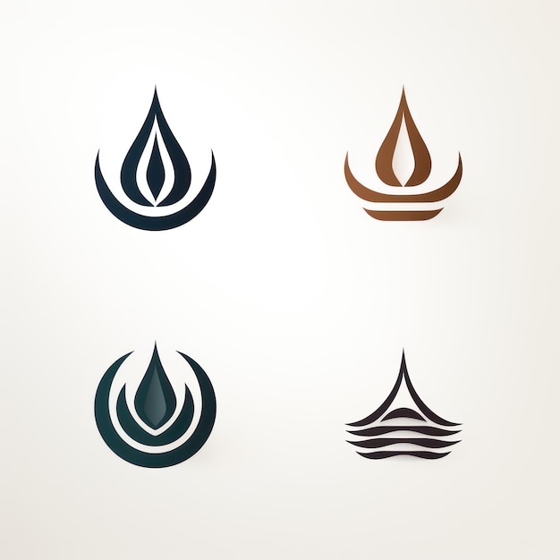 Minimalistyczny projekt logo i wariacje na białym tle