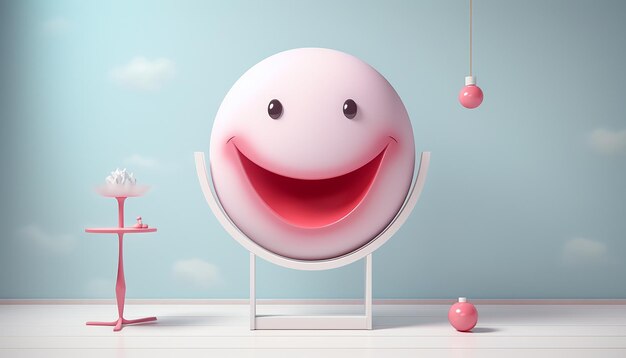 Zdjęcie minimalistyczny projekt plakatu światowego dnia uśmiechu 3d