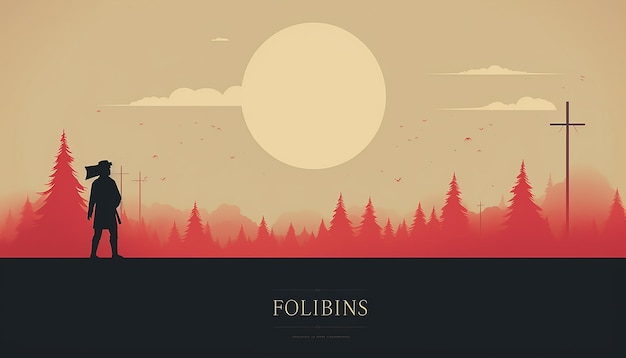 Zdjęcie minimalistyczny projekt plakatu z okazji dnia kolumba