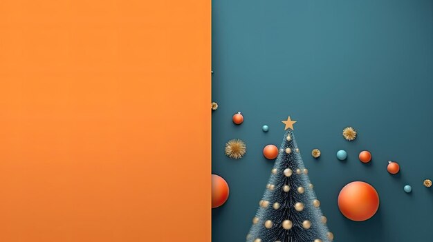 Minimalistyczny projekt Szczęśliwego Bożego Narodzenia i Nowego Roku Świąteczny projekt z elementami dekoracyjnymi