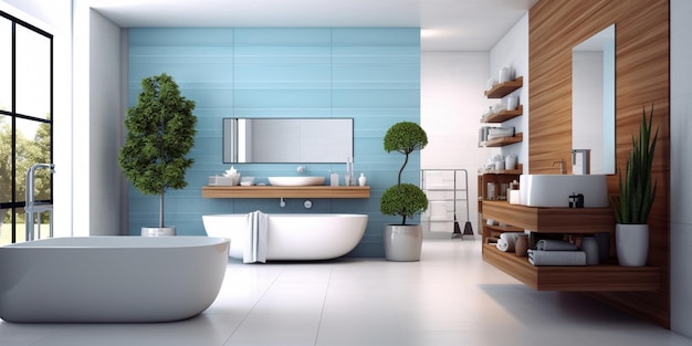 Minimalistyczny projekt wnętrza łazienki za pomocą generatywnych narzędzi AI