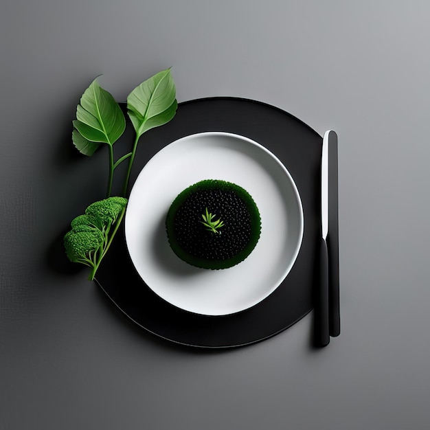 Minimalistyczny talerz z wegańskim jedzeniem