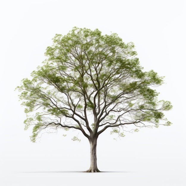 Minimalistyczny widok z przodu drzewa Hornbeam bez kończyn