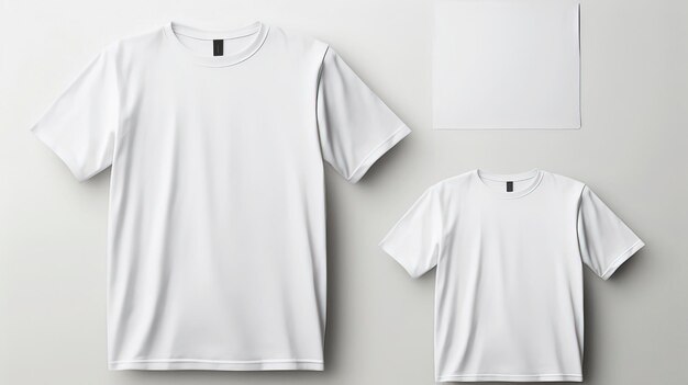 Zdjęcie minimalistyczny, wysokiej jakości wzór pokazujący białą koszulkę z przodu i z tyłu w kolorze hori