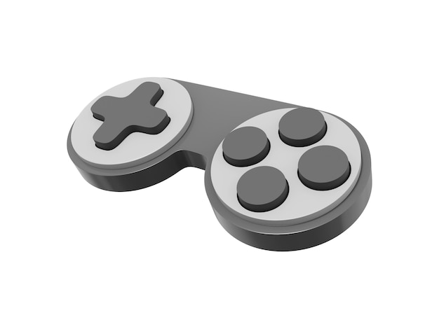 Zdjęcie minimalistycznyrealistyczny kontroler gier konsolowych szara na białym tle ikona na białym tle renderowanie 3d