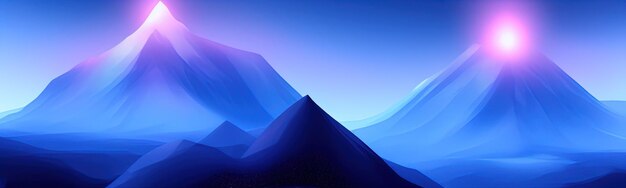 Minimalna ciemna tekstura krajobrazu górskiego tło nowoczesna tapeta Prosta ilustracja transparentu graficznego Panorama
