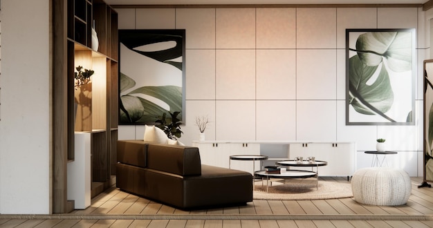 Minimalna fotelko-sofa na wnętrzu nowoczesny salon współczesny styl