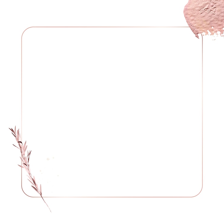 Zdjęcie minimalna ramka png abstrakcyjna różowo-złota farba z liściem