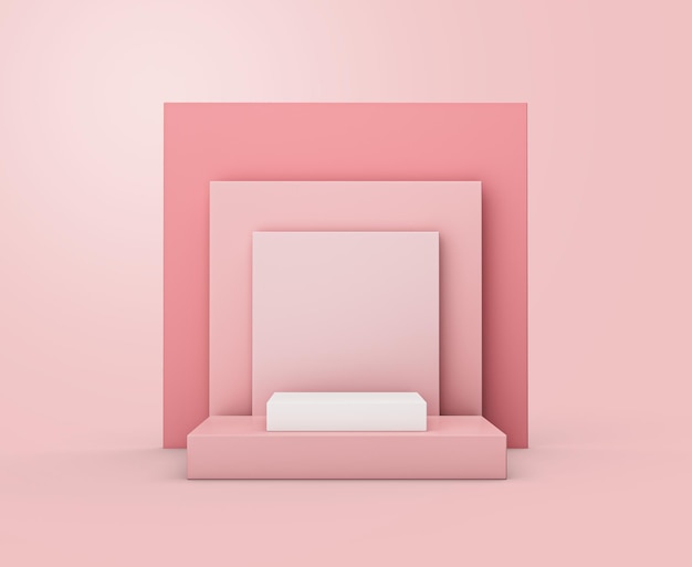 Minimalna różowa scena sceniczna Minimalne różowe tło renderowania 3d streszczenie dla produktu różowy pastelowy etap