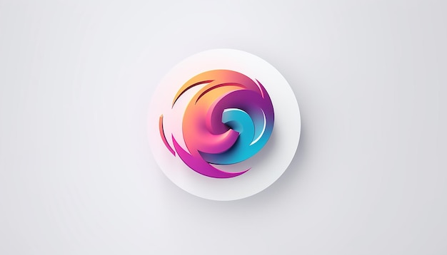 Zdjęcie minimalne 3d kreatywne logo fitness białe tło 8k ultra wysokiej jakości