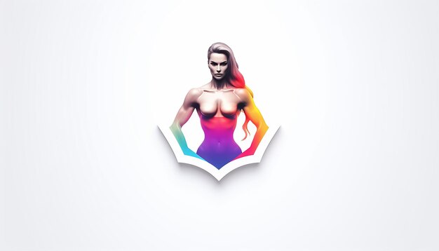 Minimalne 3d kreatywne logo fitness białe tło 8K ultra wysokiej jakości