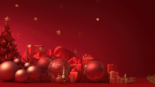 Minimalne abstrakcyjne tło produktu na Boże Narodzenie Nowy rok i koncepcja wydarzenia sprzedaży z satynowym czerwonym tłem tkaniny