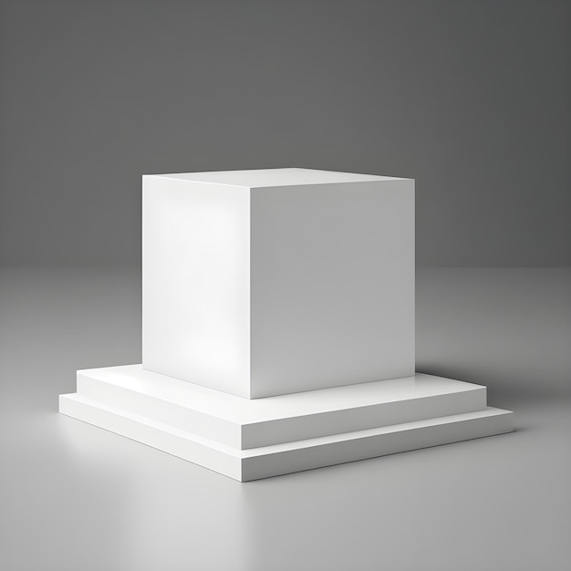Minimalne białe podium obiektu platformy na izolowanym tle 3D z pustym wyświetlaczem stojaka