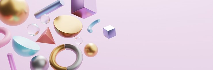 Zdjęcie minimalne geometryczne kształty sztuki renderowania 3d