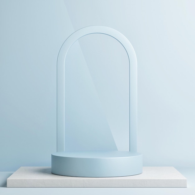 Minimalne jasnoniebieskie podium do prezentacji produktu Niebieskie tło sceny