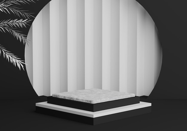 Minimalne podium 3D z Whitewall Premium Design czarno-białe Podium kombinowane