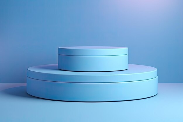 Minimalne podium dla stojaka na produkty na cokole studio niebieski pastelowy kolor tła 3d