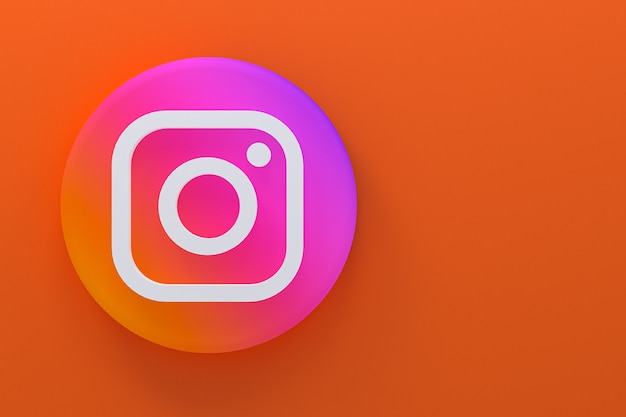 Zdjęcie minimalne renderowanie 3d logo instagram