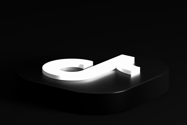 Minimalne renderowanie 3d logo Tiktok