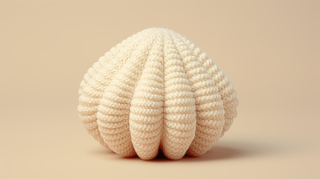 Minimalne retuszowanie Dribble 3d Model Knit Seashell Na beżowym