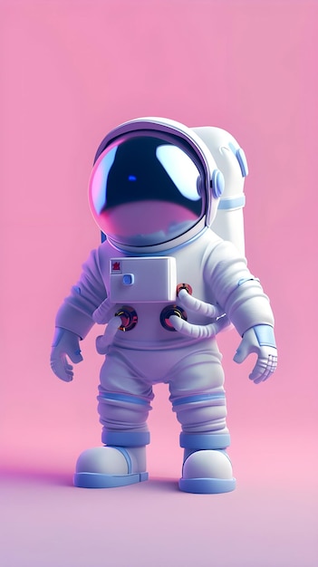 Minimalny astronauta na miękkim tle