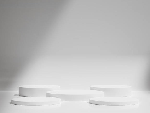 Zdjęcie minimalny model podium produktu z gradientem białego tła