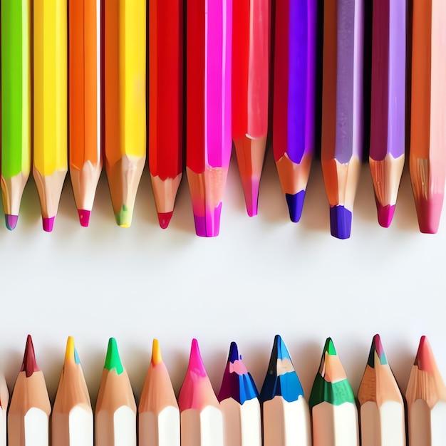 Minimalny ołówek Tło tęcza kolorowe