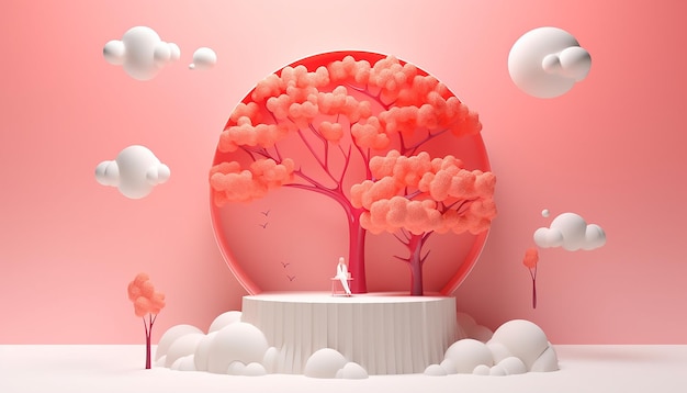 Minimalny projekt plakatu 3D Światowego Dnia Zdrowia Psychicznego