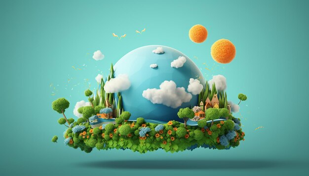 minimalny projekt plakatu światowego dnia ozonu 3D