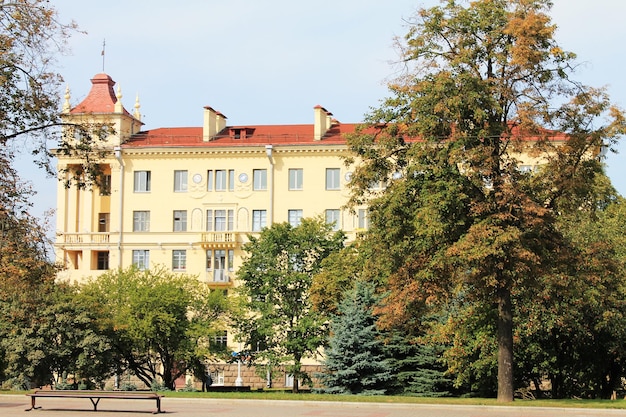 Mińsk Białoruś piękny dom na komunistycznej ulicy