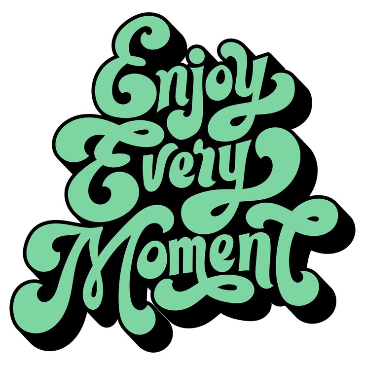 Zdjęcie mint green cieszyć się każdą chwilą funky styl typografia element projektu