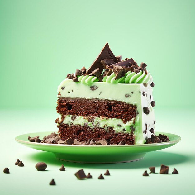 Mintowy tort czekoladowy na przyjęcie urodzinowe Flyer banerowy lub reklama