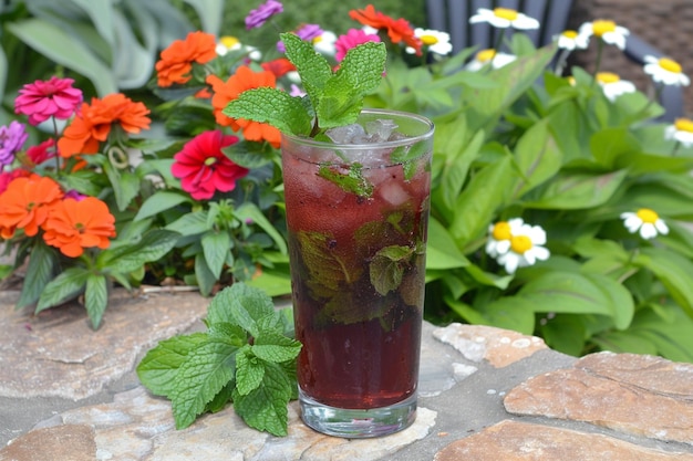 Minty Blueberry Refresher Chłodny i odżywczy napój