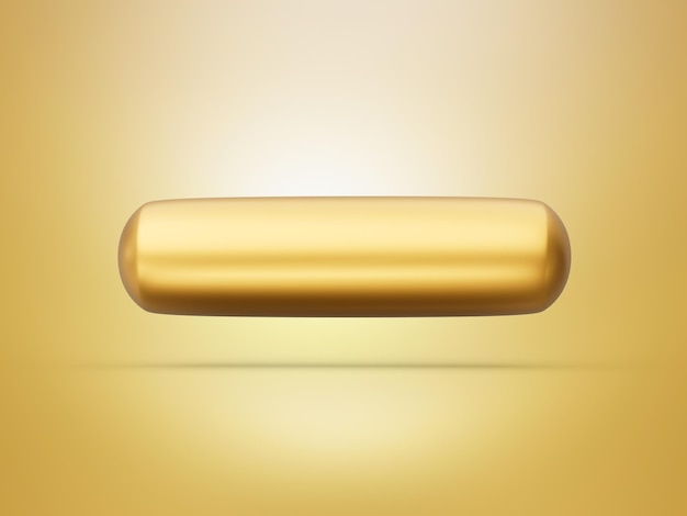 Minus ikona Złoto błyszczący Minus symbol odizolowane tło 3d ilustracji