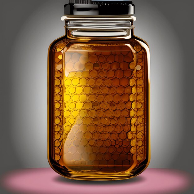 Zdjęcie miód kapiący honeyjar i pszczoła zestaw ilustracji generative ai