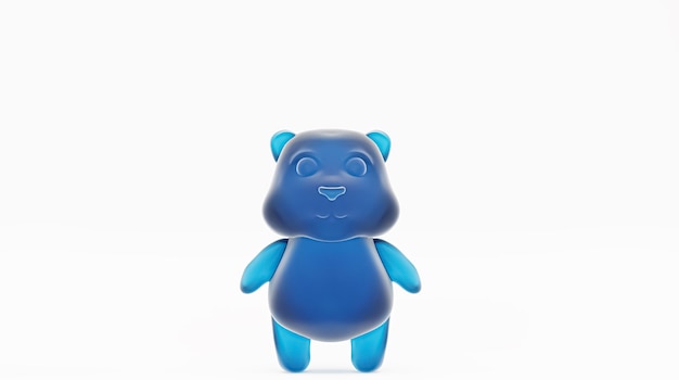 Miś żelkowy Na Białym Tle Cukierki żelkowe Dla Dzieci Gummy Bear 3d Render