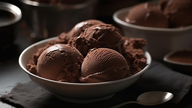 Miska lodów czekoladowych