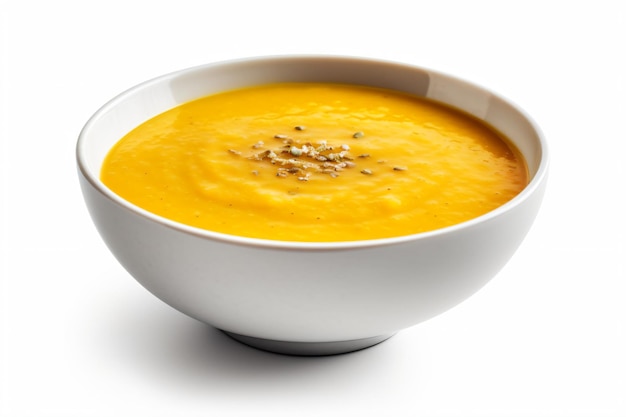miskę zupy posypanej nasionami