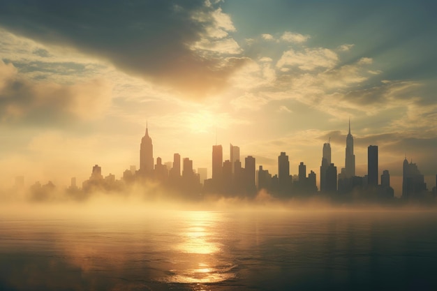 MistKissed Dawn Gotham City's Tranquil Awakening
