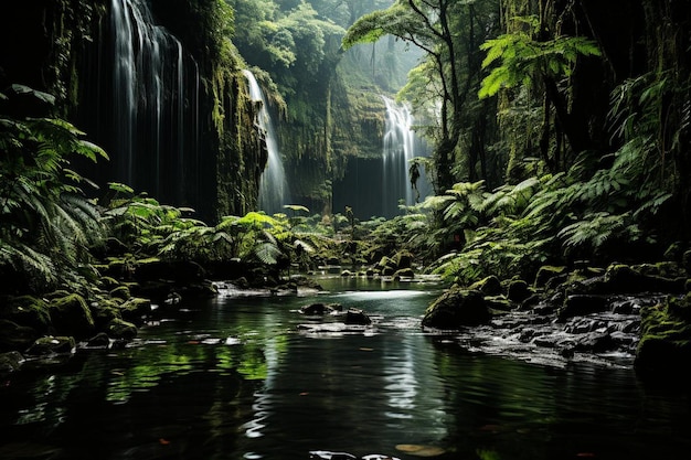 Zdjęcie misty_waterfall_in_dense_rainforest_105jpg