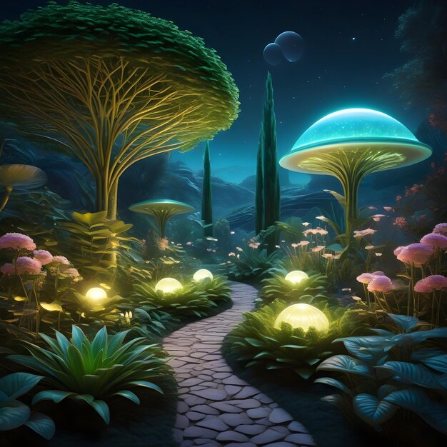 Mistyczne królestwa grzybów, świecące grzyby, zaklęte lasy i magiczne podróże