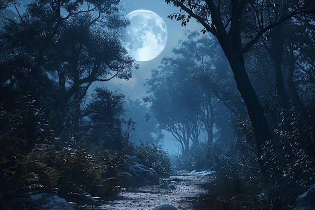 Mistyczne księżyco spacery przez ciche lasy