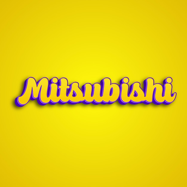 Zdjęcie mitsubishi typografia 3d projekt żółty różowy biały tło zdjęcie jpg