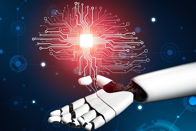 Mlb futurystyczna koncepcja sztucznej inteligencji robota