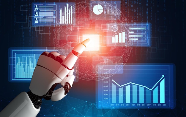 Mlb futurystyczna koncepcja sztucznej inteligencji robota