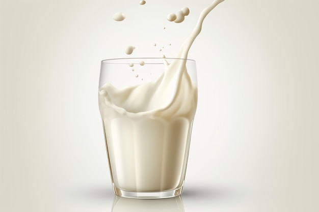 Mleko na białym tle Wygenerowane przez AI